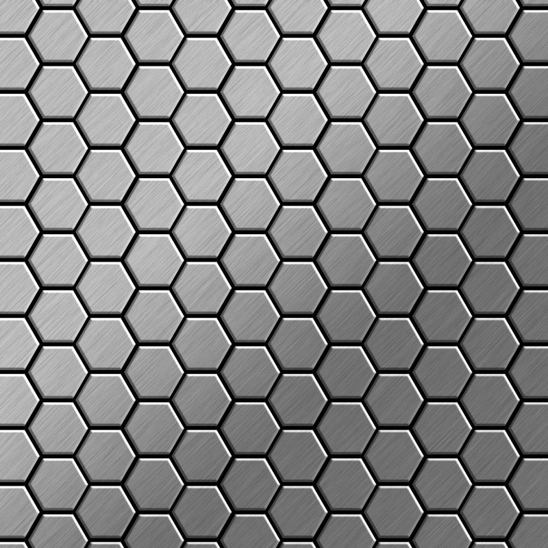 Mosaïque métal massif Carrelage Acier inoxydable brossé gris Grosseur 1,6mm ALLOY Honey-S-S-B 0,92 m2