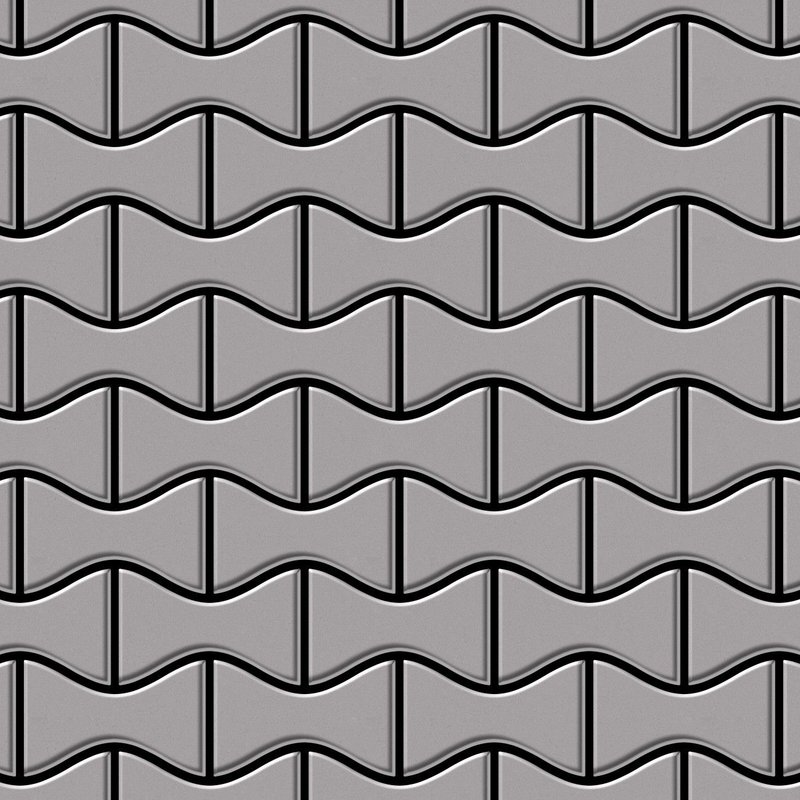 Mosaïque métal massif Carrelage Acier inoxydable matt gris Grosseur 1,6mm ALLOY Kismet-S-S-MA dessiné par Karim Rashid0,86 m2