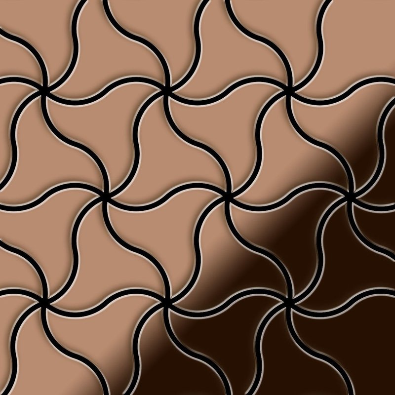 Mosaïque métal massif Carrelage Cuivre laminé cuivre Grosseur 1,6mm ALLOY Ninja-CM dessiné par Karim Rashid0,67 m2