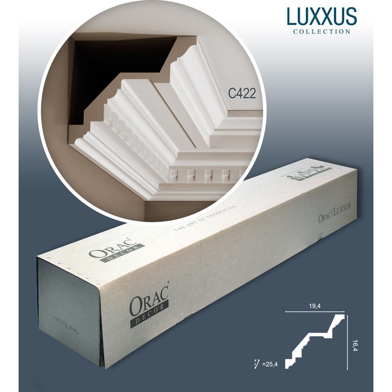 Orac Decor C422 LUXXUS 1 carton complet 10 Corniches Moulures Cimaises 20m