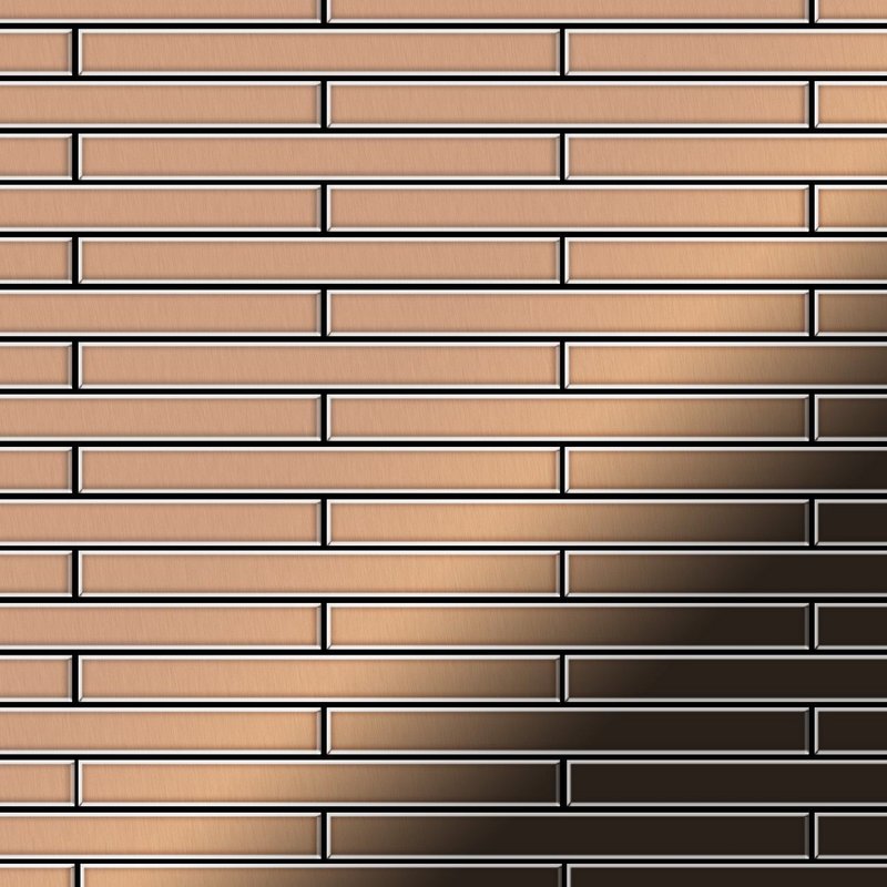 Mosaïque métal massif Carrelage Cuivre laminé cuivre Grosseur 1,6mm ALLOY Avenue-CM 0,74 m2