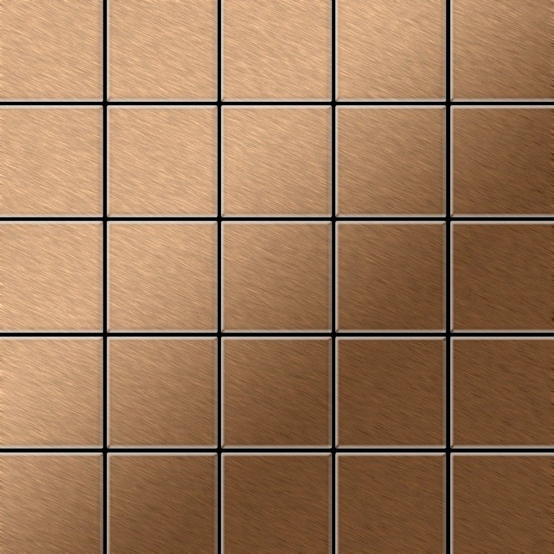 Mosaïque métal massif Carrelage Titane brossé Amber cuivre Grosseur 1,6mm ALLOY Century-Ti-AB 0,5 m2