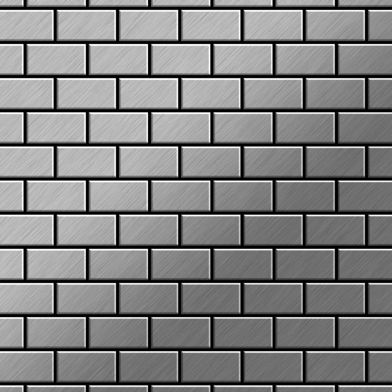 Mosaïque métal massif Carrelage Acier inoxydable Marine brossé gris Grosseur 1,6mm ALLOY House-S-S-MB 0,98 m2