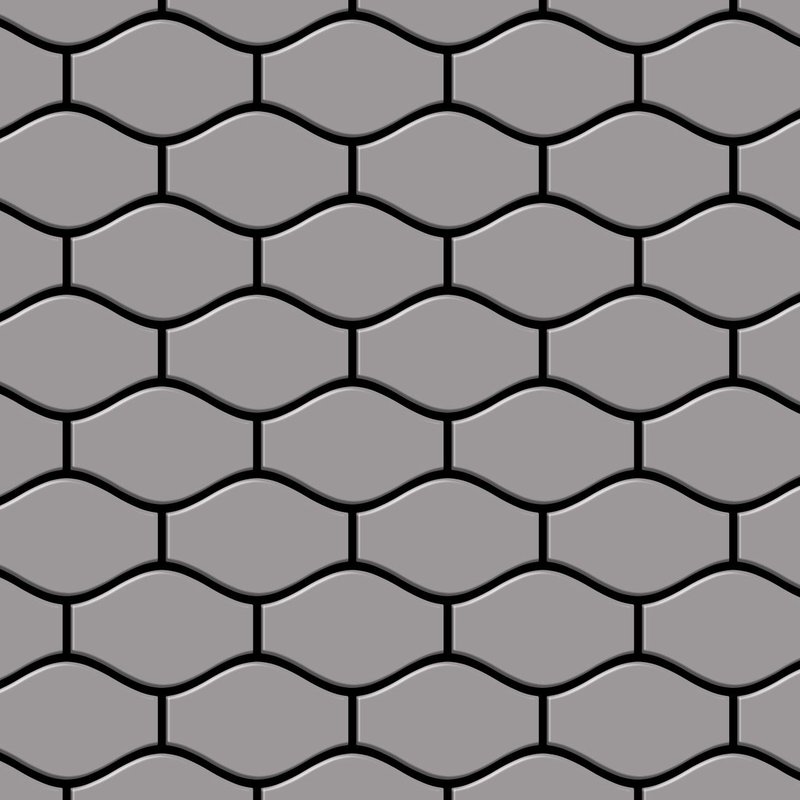 Mosaïque métal massif Carrelage Acier inoxydable matt gris Grosseur 1,6mm ALLOY Karma-S-S-MA dessiné par Karim Rashid0,86 m2