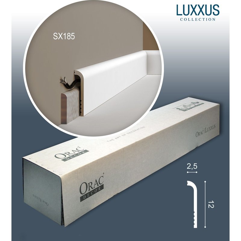 Orac Decor SX185-box LUXXUS 1 carton 24 pièces Plinthes Moulures decoratives 48 m