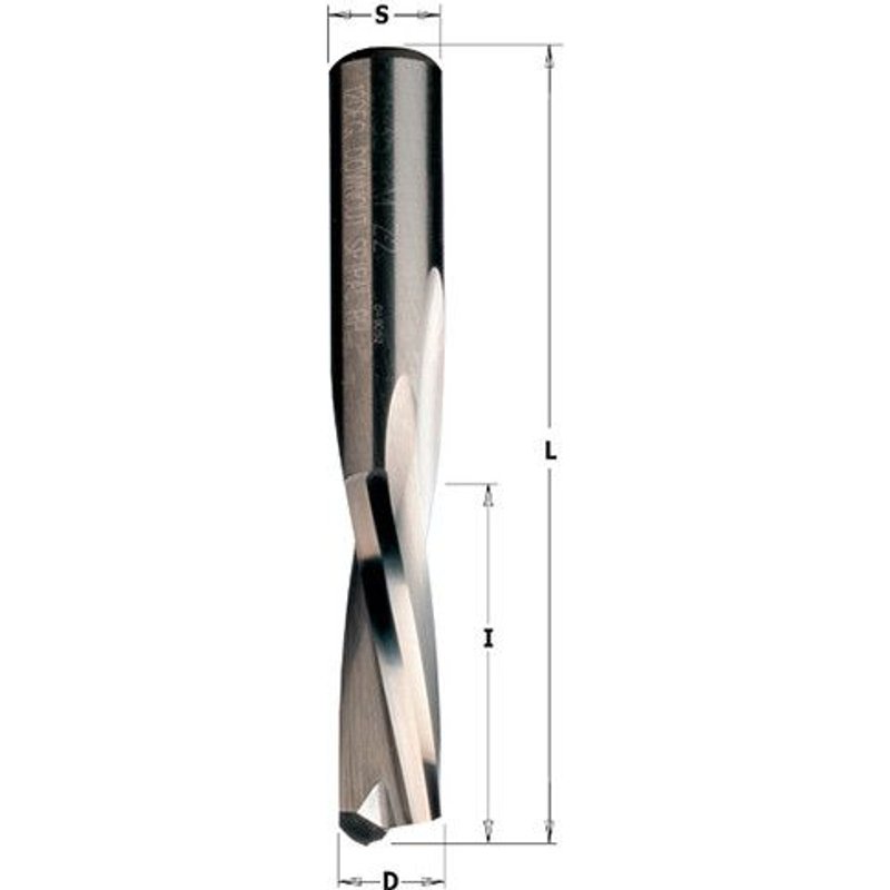 Fraise à coupe hélicoïdale négative 2 tranchants D. 10 x Lu. 32 x Q. 8 mm - 192.800.11 - CMT
