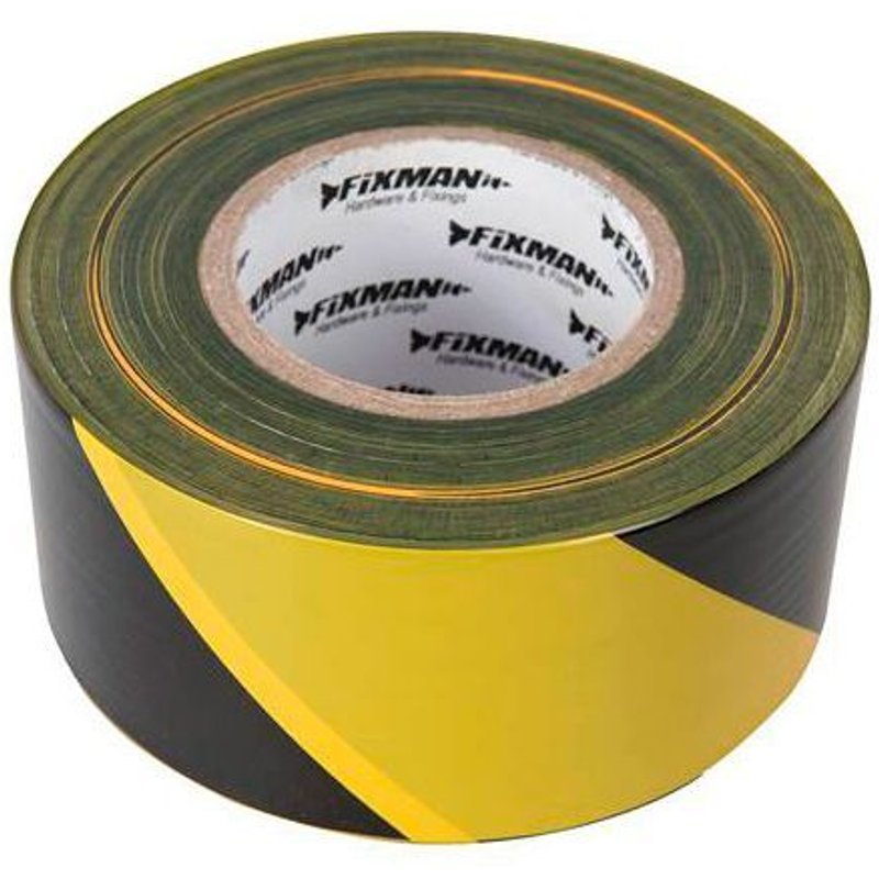 Ruban de balisage 70 mm x 500 M - Jaune et Noir - 535350 - Fixman