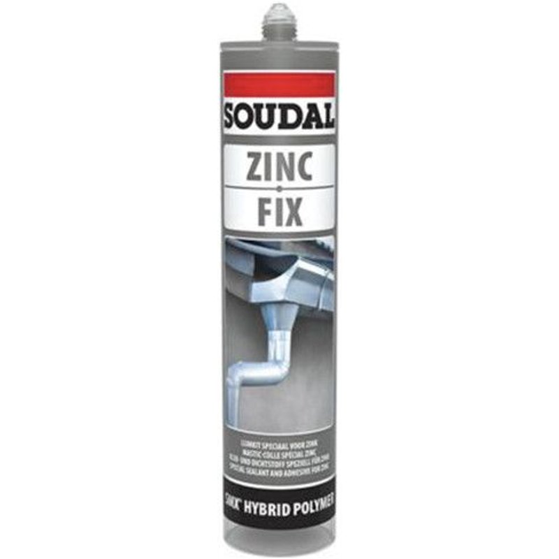Mastic colle spécial zinc et toiture 290 ML Zinc fix Gris - 134631 - Soudal