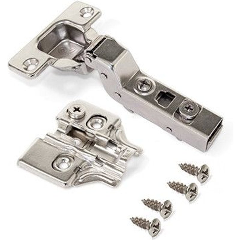 20 charnières coudées pour montage rentrant X91N et embases avec réglage excentrique à visser - 1011207 - Emuca