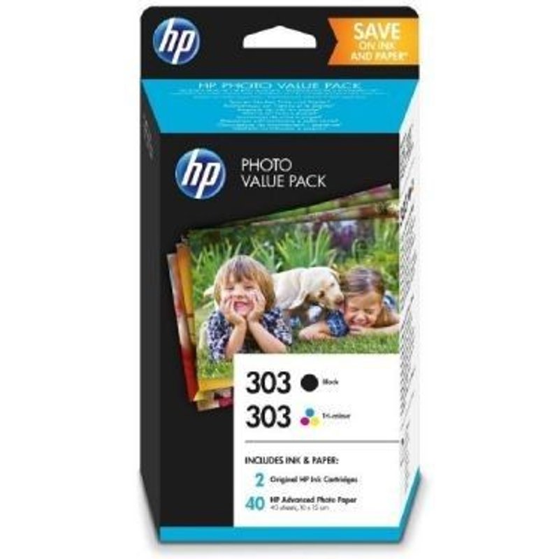 Cartouche d'origine HP 303 Photo Value Pack noir, cyan, magenta, jaune Z4B62EE