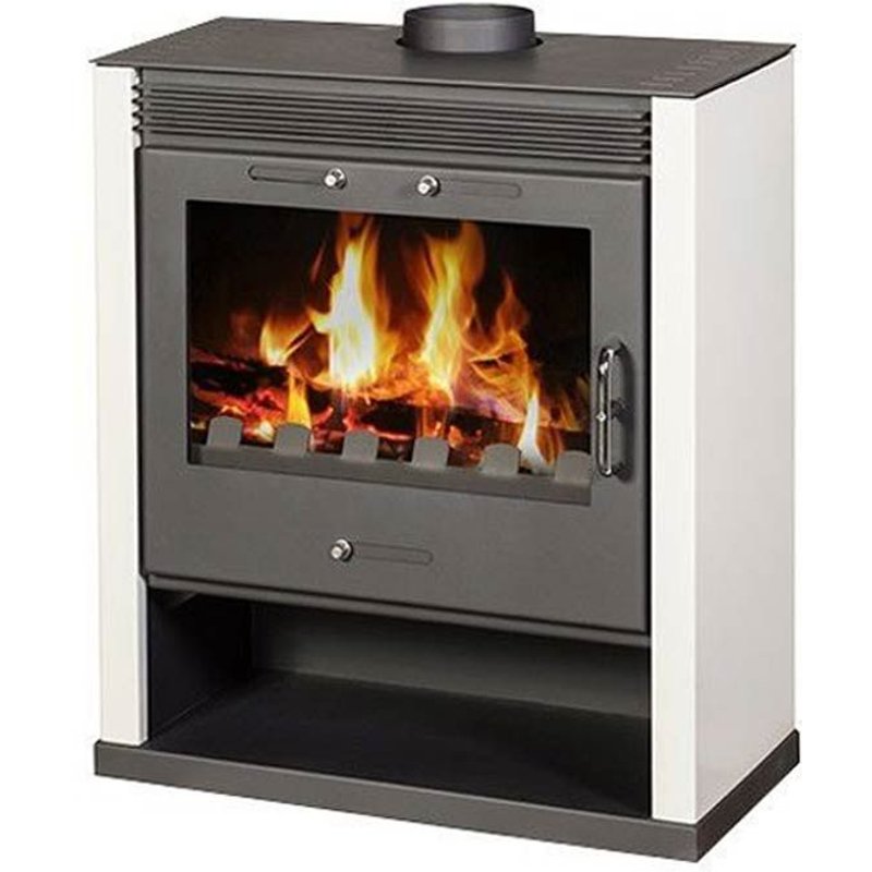 Poele A Bois Rubin Blanc 13.0kw H85xl69xp44