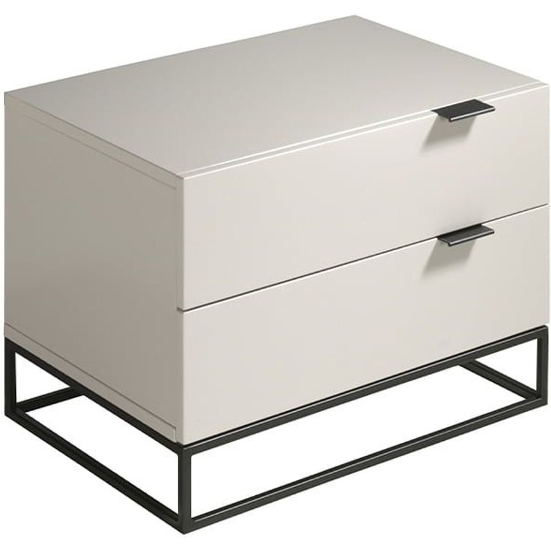 Table De Chevet En Bois Gris Perle