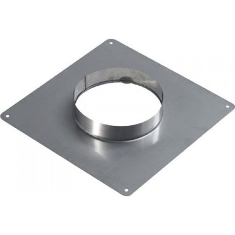 Plaque d'étanchéité inox - 350 x 350 mm - diamètre 180 x 186 mm TEN