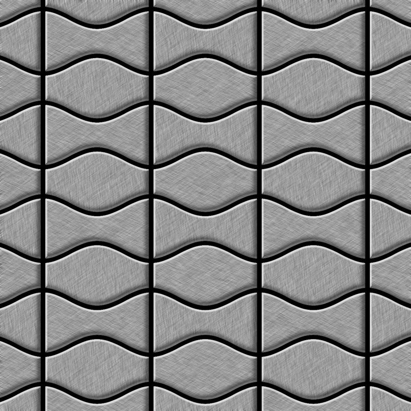 Mosaïque métal massif Carrelage Acier inoxydable brossé Grosseur 1,6mm ALLOY Kismet & Karma-S-S-B dessiné par Karim Rashid0,86 m2