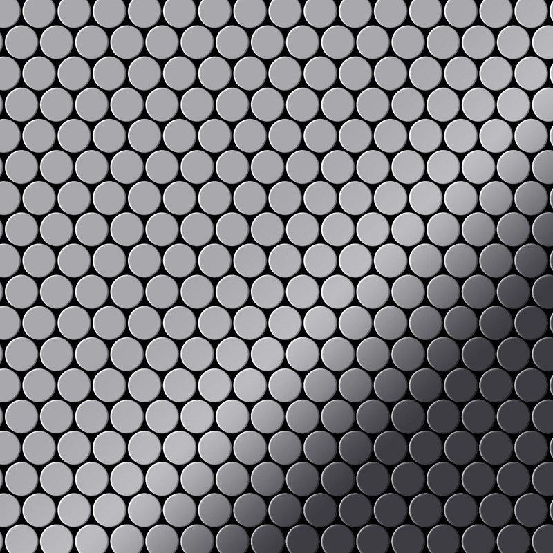 Mosaïque métal massif Carrelage Acier inoxydable miroir gris Grosseur 1,6mm ALLOY Penny-S-S-M 0,92 m2
