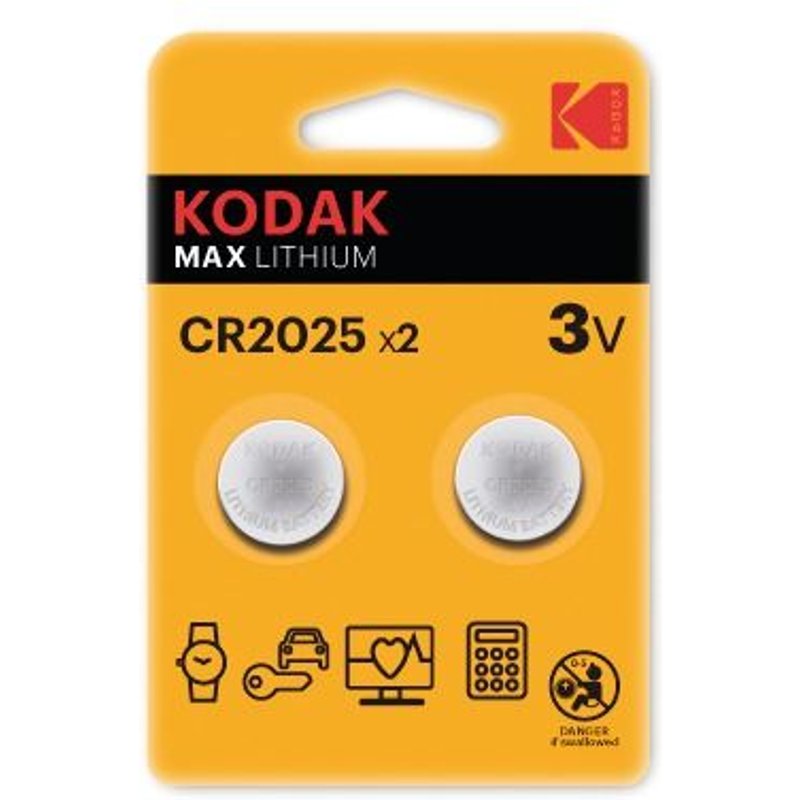 Pile bouton Max Lithium Kodak - CR2025 - Vendu par 2
