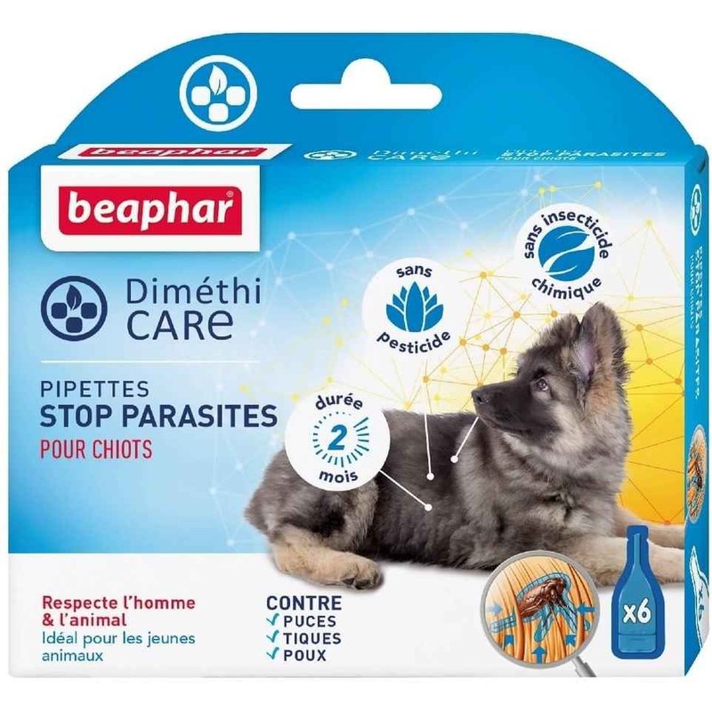 Pipettes Stop Parasites Pour Chiot - Diméthicare - 6x1,5ml