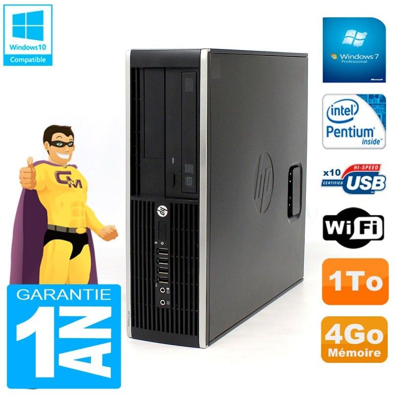 PC HP Compaq Pro 6200 SFF Intel G840 RAM 4Go 1To Graveur DVD Wifi W7