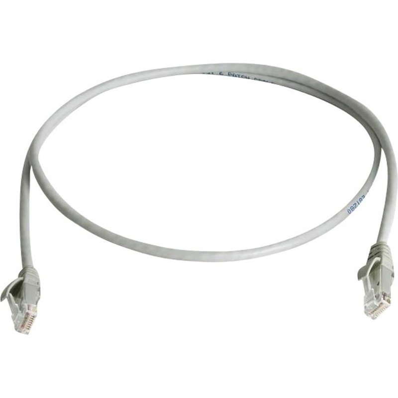 Telegärtner - Cordon de raccordement - RJ-45 (M) pour RJ-45 (M) - 2 m - UTP - CAT 6 - IEEE 802.3at - sans halogène, moulé, sans crochet, bloqué - gris, RAL 7035