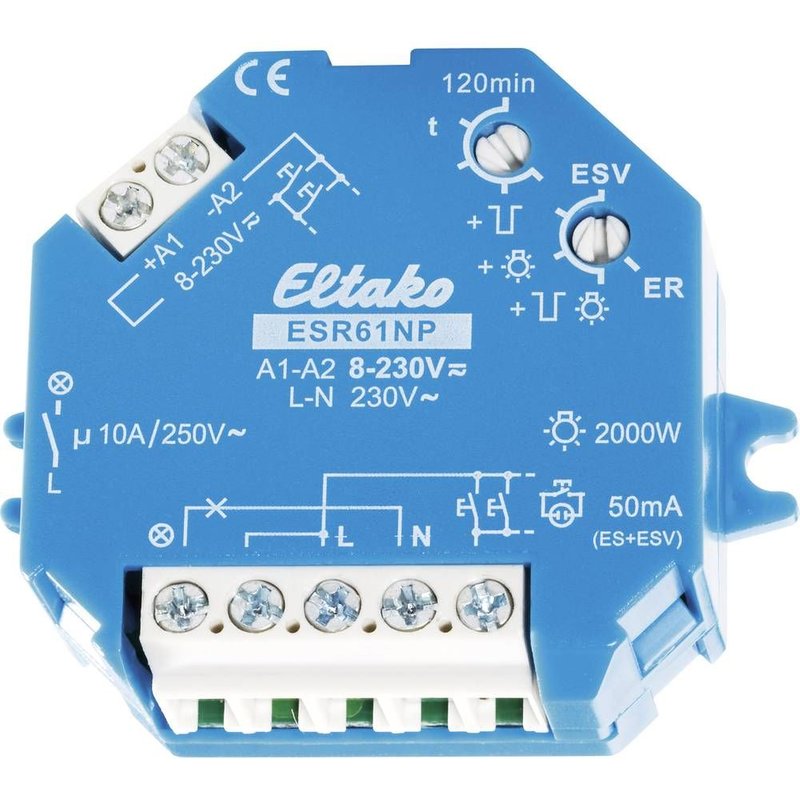 Relais Ă impulsions AP-/UP ESR61NP 8 - 230 V/UC ou 230 V Eltako 61100001 1 NO (T) coupure 10 A 1 pc(s)