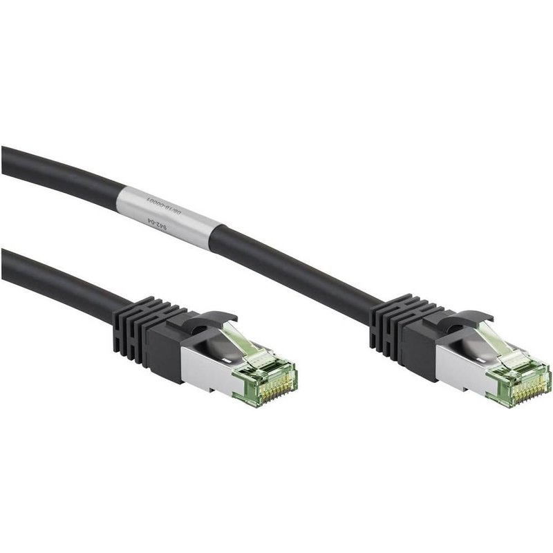 Goobay RJ45 réseau Câble de raccordement CAT 8.1 S/FTP 7.5 m noir sans halogène, avec cliquet d'encastrement, contacts d
