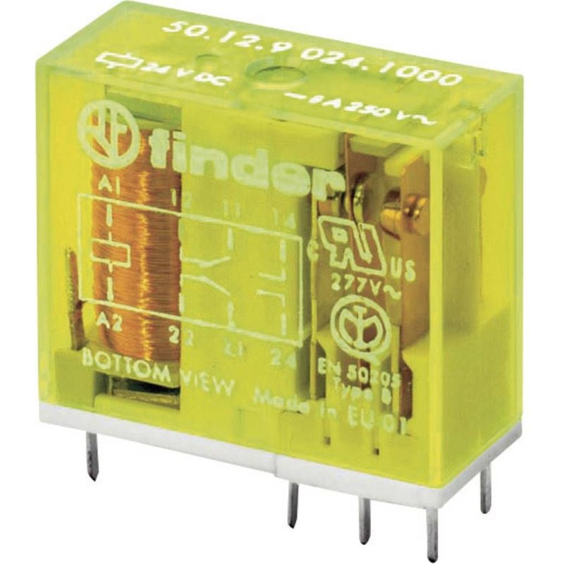 Relais pour circuits imprimés Finder 50.12.9.012.1000 12 V/DC 8 A 2 inverseurs (RT) 1 pc(s)
