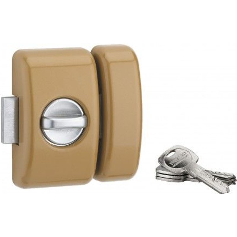 Verrou de sûreté - bouton/cylindre 45 mm - clé réversible - noir FTH THIRARD