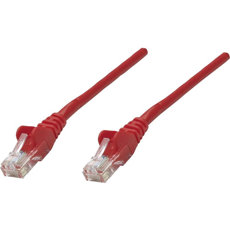 Intellinet Network Patch Cable, Cat6, 20m, Red, CCA, U/UTP, PVC, RJ45, Gold Plated Contacts, Snagless, Booted, Lifetime Warranty, Polybag - Cordon de raccordement - RJ-45 (M) pour RJ-45 (M) - 20...