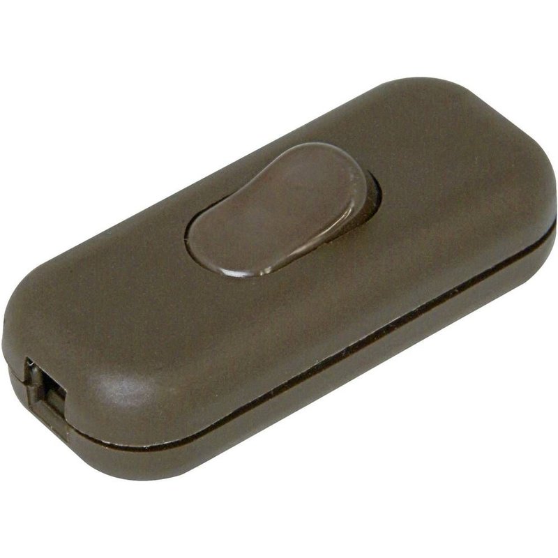 Interrupteur pour câble souple Kopp 191306002 avec décharge de traction marron 1 x Off/On 2 A 1 pc(s)