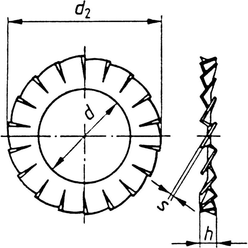 100 Rondelles à dents A2.7 Toolcraft D6798