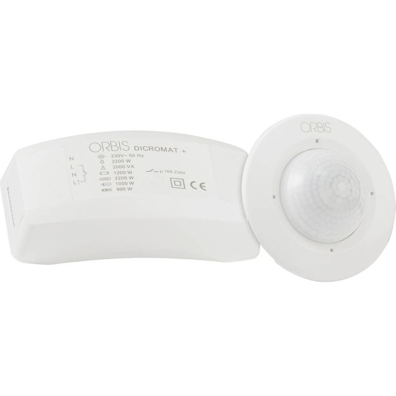 Détecteur de mouvements ORBIS Zeitschalttechnik OB134512 pour l'intérieur plafond 360 ° blanc IP20