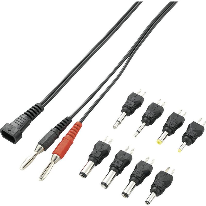 Jeu d'adaptateurs basse tension avec x2 adaptateur Jack et x6 adaptateur basse tension VOLTCRAFT 04A-8XC2 93027c42 9 pc(