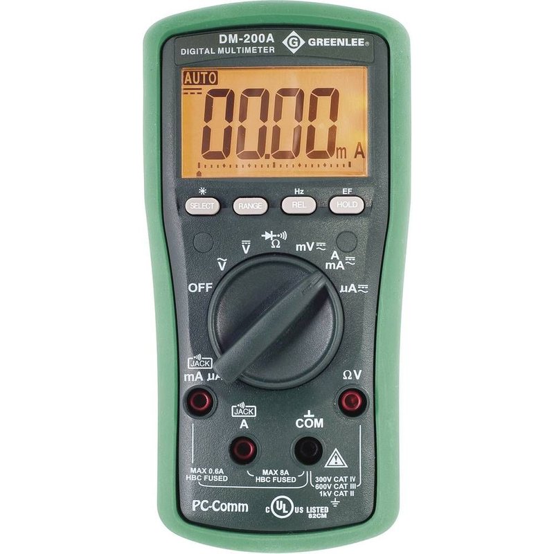 Multimètre numérique Greenlee DM-200A CAT II 1000 V, CAT III 600 V Affichage (nombre de points):6000
