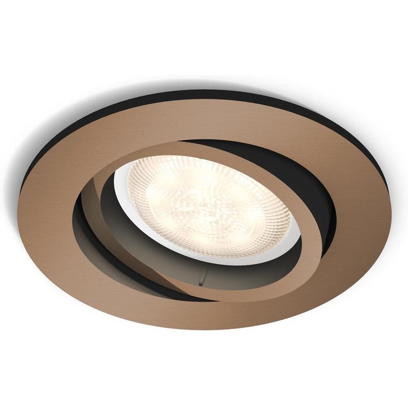 Spot LED encastrable LED intégrée Philips Lighting Shellbark 5020105P0 blanc chaud 4.5 W cuivre