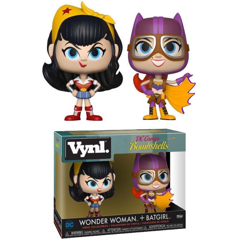Dc Bombshells Pack 2 Figurines Vnyl. Wonder Woman + Batgirl 10 Cm