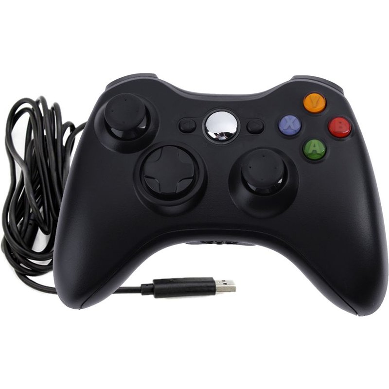 Manette de jeu Dual Vibration Gamepad Joystick pour Microsoft Xbox 360 Xbox 360 Slim ou PC Windows - USB filaire
