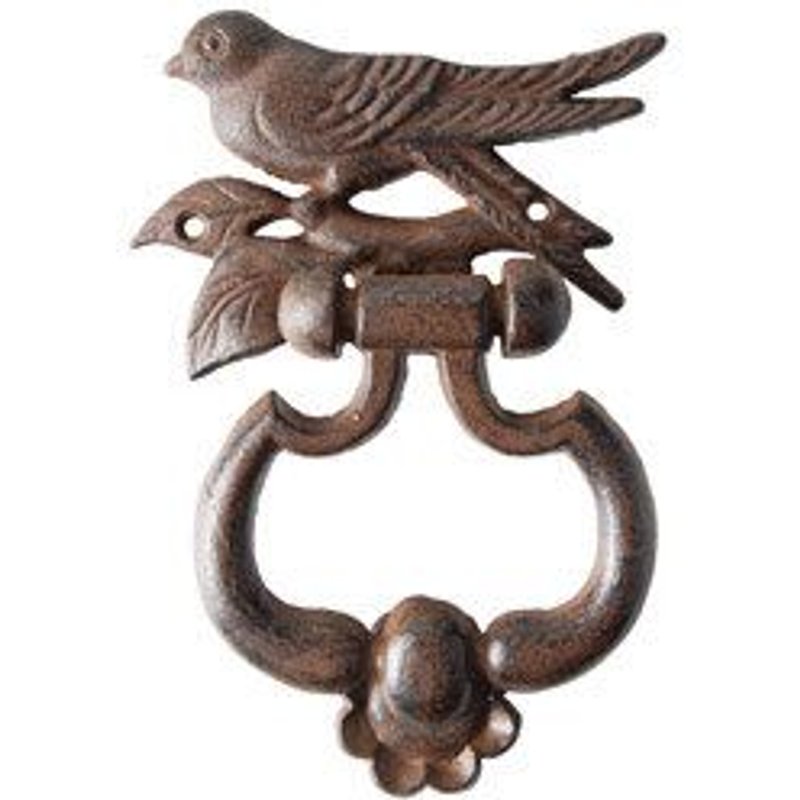 Heurtoir de porte décoration oiseaux en fonte