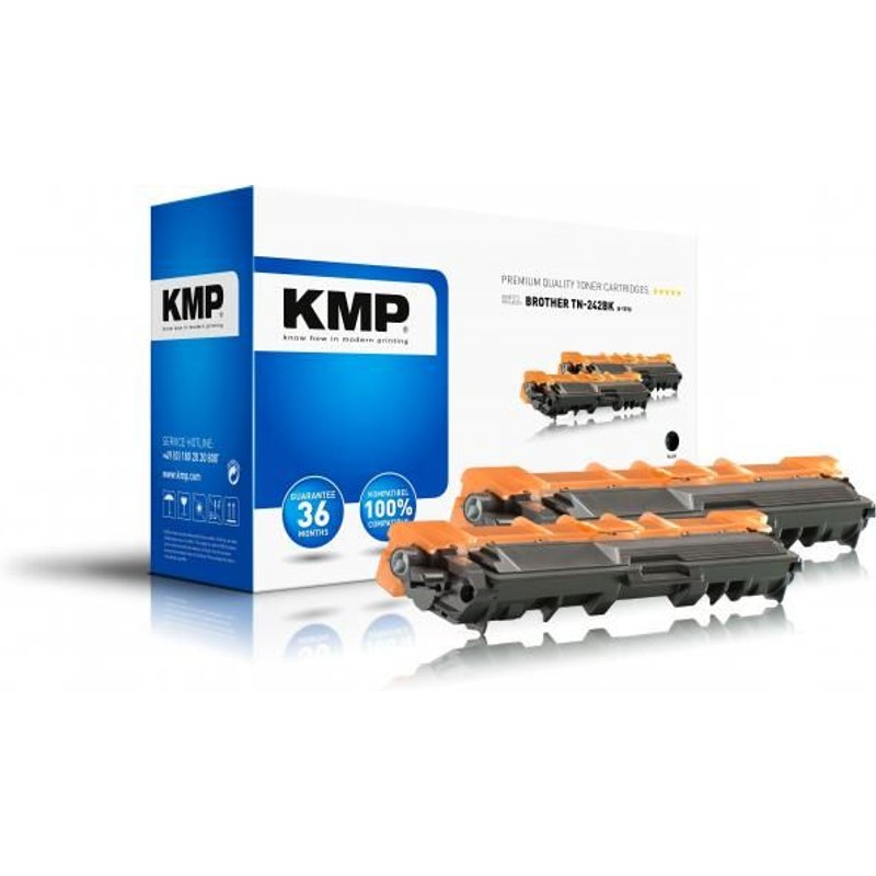 Pack de 2 toners KMP B-T57D remplace Brother TN-242BK, TN242BK compatible noir 5000 pages