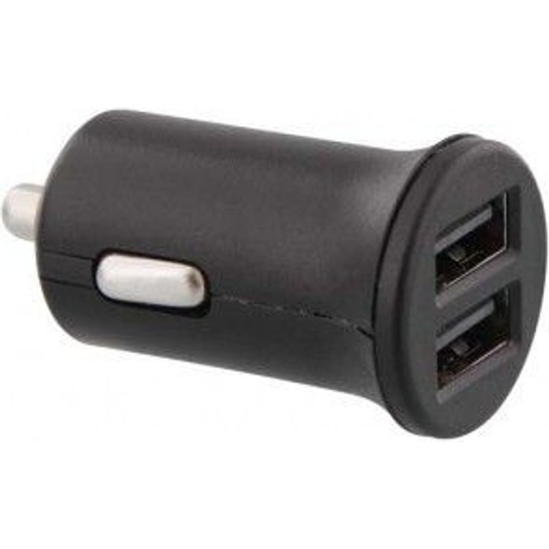 T'nb - Adaptateur D'alimentation Pour Voiture - 2000 Ma - 2 Connecteurs De Sortie (Usb) - Noir - Pour Apple Iphone/Ipod