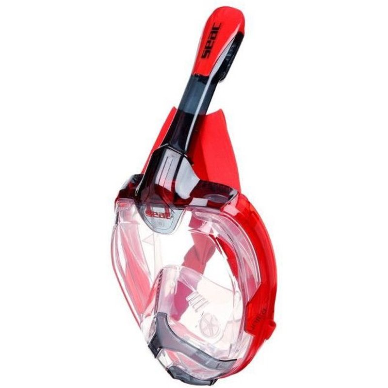 SEAC Masque de plongée intégral Unica - Taille L/XL - Noir et rouge