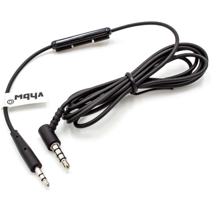 vhbw Câble audio AUX vers prise jack 3,5mm pour Bose OE2, OE2i casques d'écoute, 120cm - microphone bouton de réponse d'appel