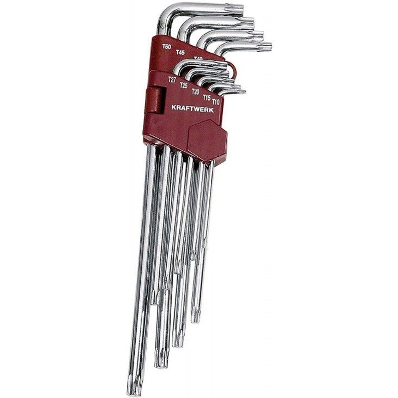 Jeu de 9 clés TX polies miroir T10-T50