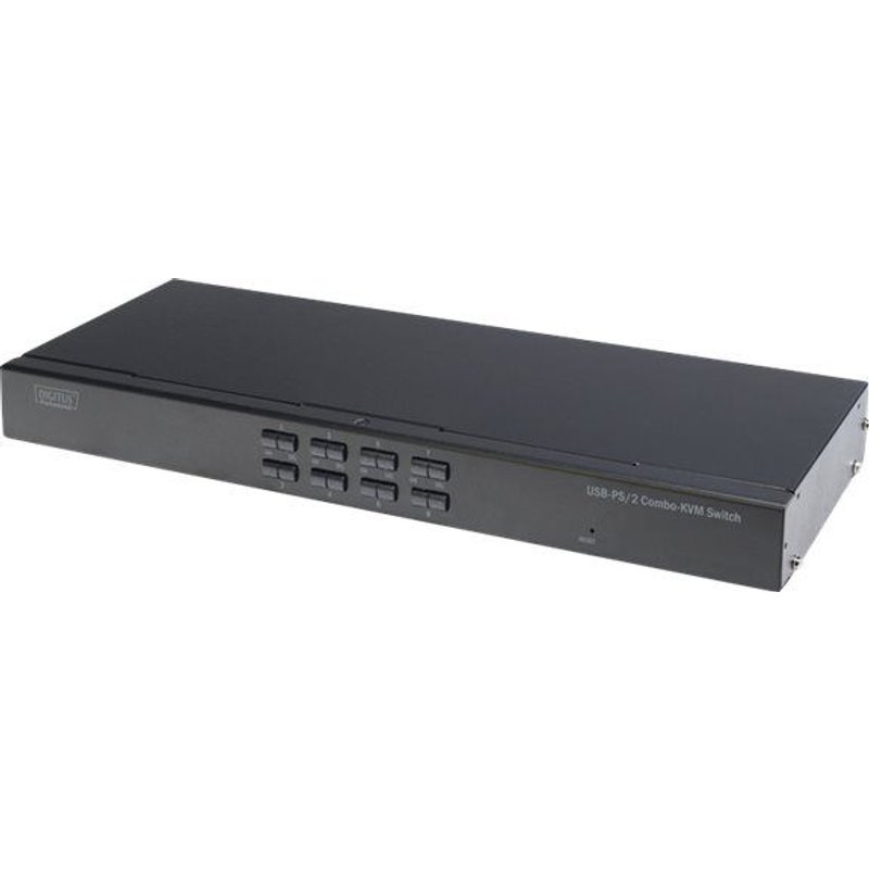 DIGITUS Professional DS-23200-2 - Commutateur KVM - 8 x KVM port(s) - 1 utilisateur local - Montable sur rack