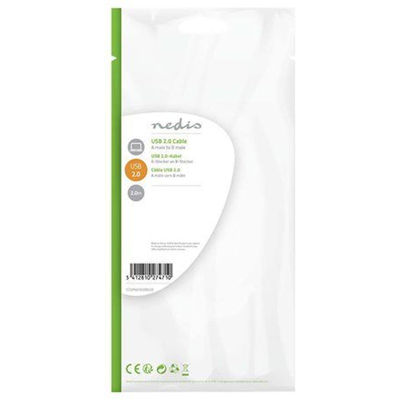 Nedis - Câble USB - USB (M) pour USB type B (M) - USB 2.0 - 2 m - noir