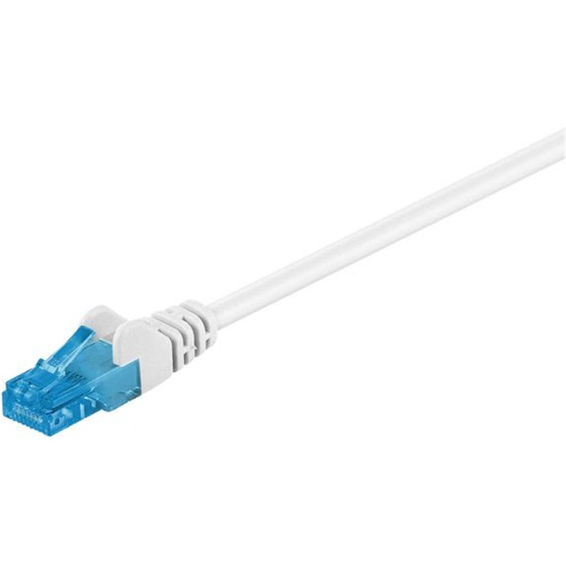 goobay - Cordon de raccordement - RJ-45 (M) pour RJ-45 (M) - 15 m - UTP - CAT 6a - sans halogène, sans crochet, bloqué - blanc