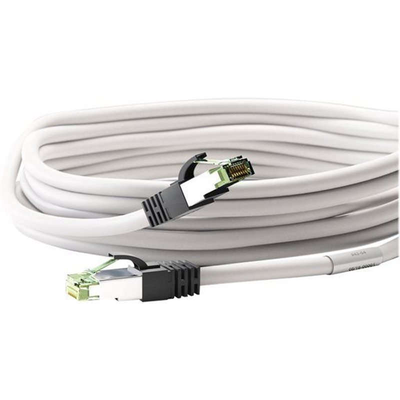 goobay - Cordon de raccordement - RJ-45 (M) pour RJ-45 (M) - 5 m - SFTP, PiMF - CAT 8.1 - sans halogène, moulé, sans crochet, bloqué - blanc
