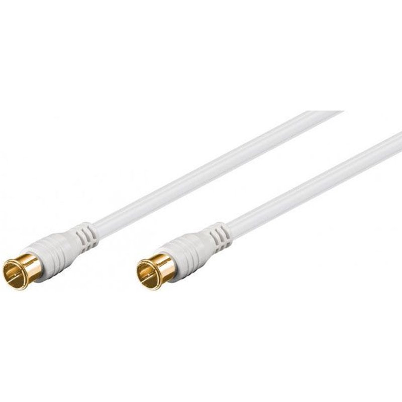 SAT Câble d'antenne white, 1.50 m quick F-plug/quick F-plug (100% shielded, gold plated)