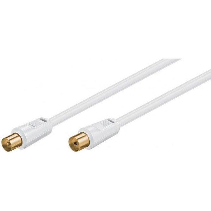 Câble d'antenne white 1.50 m coaxi plug/ jack (100% shielded, gold plated)