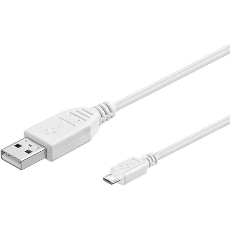 USB 2.0 Hi-Speed Câble, white, 0.6 m - USB 2.0 plug (type A) USB 2.0 micro plug (type B)