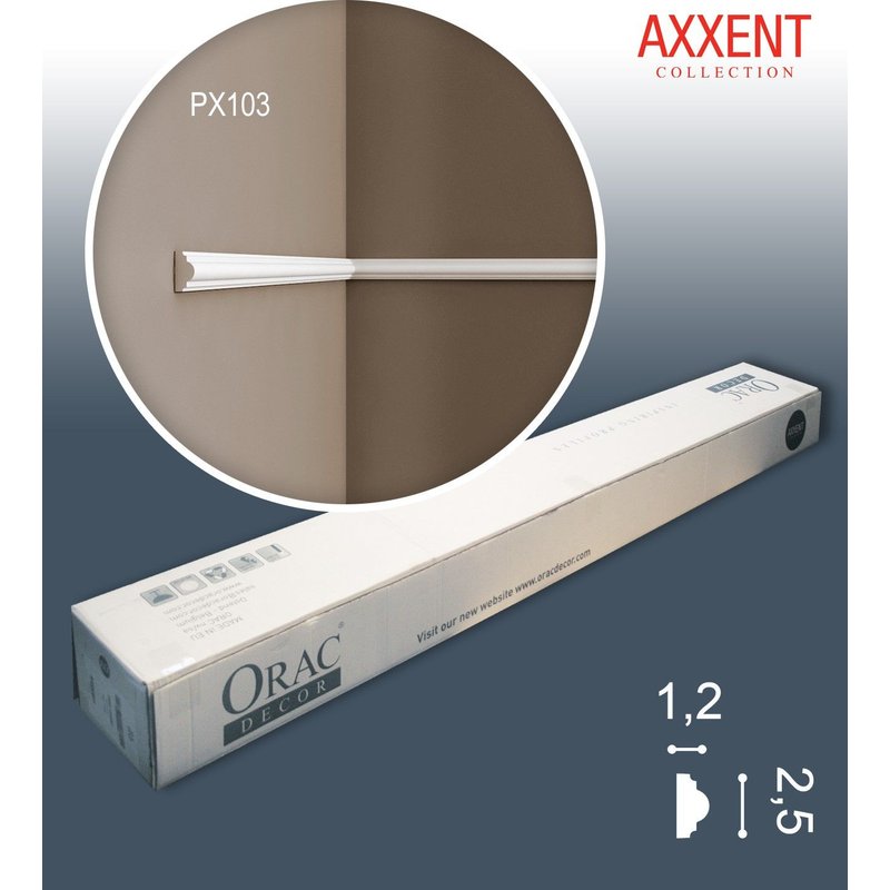 Orac Decor PX103 AXXENT 1 carton complet 10 Corniches Moulures Cimaises 20 m